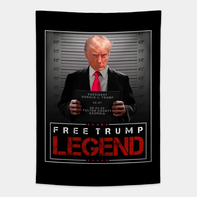 Free Trump Legend Mugshot Tapestry by BUBBLEMOON