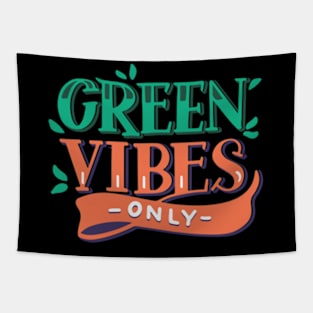 Typographic Green Vibes Only Tapestry