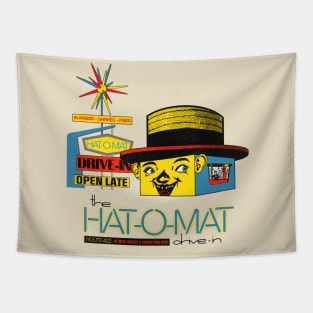 VINTAGE The Hat--O-Mat Drive In Fast Food Nostalgia Tapestry