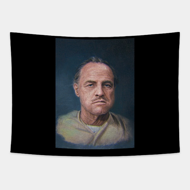 portrait marlon brando Tapestry by hamaka