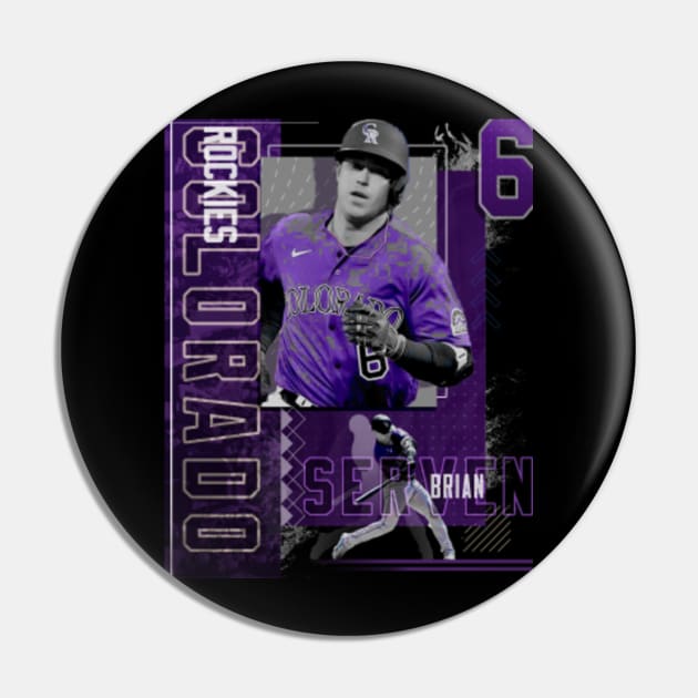 Brian Serven Baseball Paper Poster Rockies 2 - Brian Serven - Pin