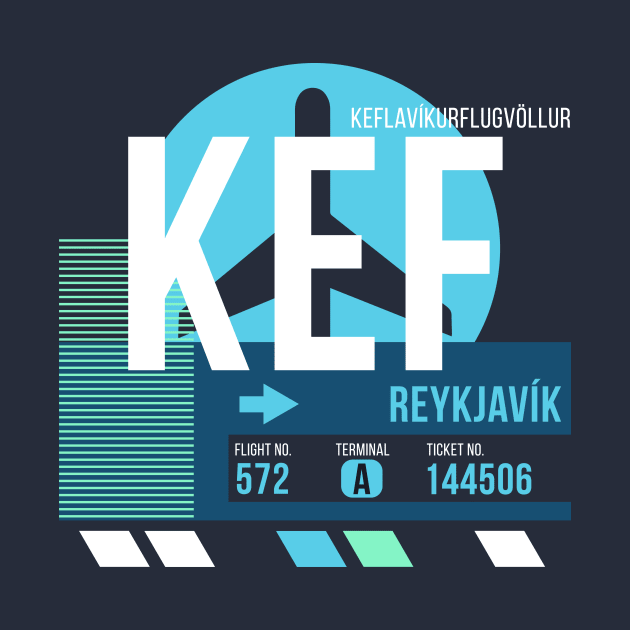 Reykjavik (KEF) Airport Code Baggage Tag by SLAG_Creative