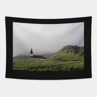 Icelandic Church in the Fog Tapestry