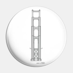 Golden Gate Bridge Design black Pin