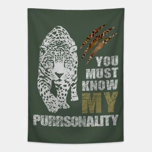 Ya Must Know My Purrrsonality Tapestry