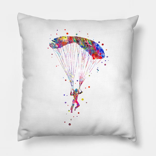 Paraglider flying Pillow by RosaliArt