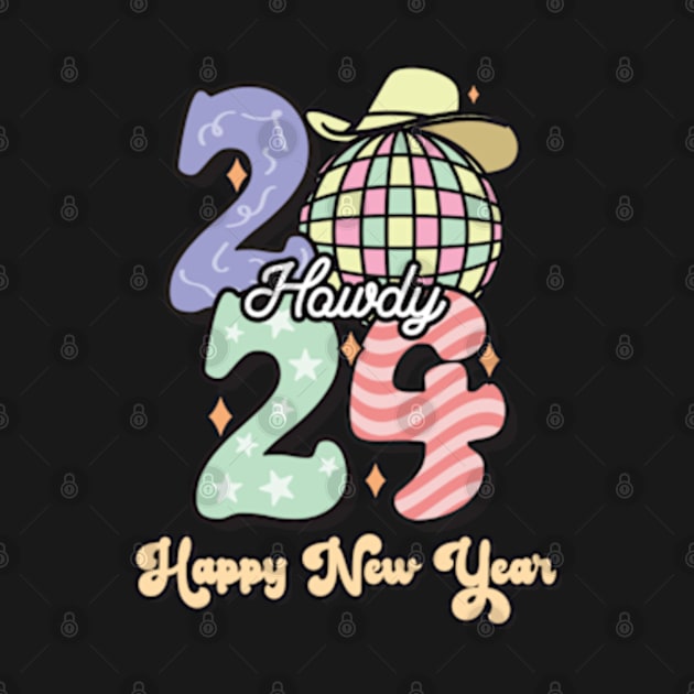 Howdy Happy New Year 2024 Groovy by Danemilin