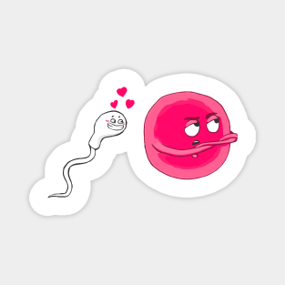 Cute Sperm and Egg Ovum Cute Couple Magnet