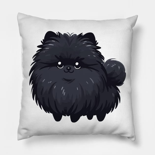 Cute Black Pomeranian Pillow by fikriamrullah