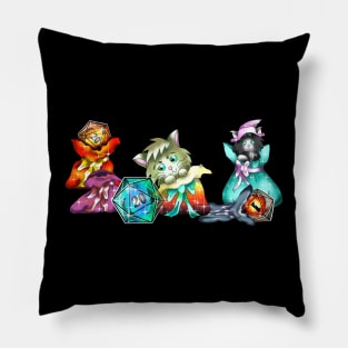 Dungeons and dragons cute kitties with D20 dice Pillow