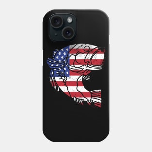 Mens Patriot Fishing Bass US Flag Father's Day Phone Case