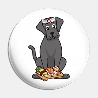 Funny big dog is a sushi chef Pin