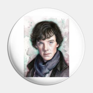 Sherlock Watercolor Pin