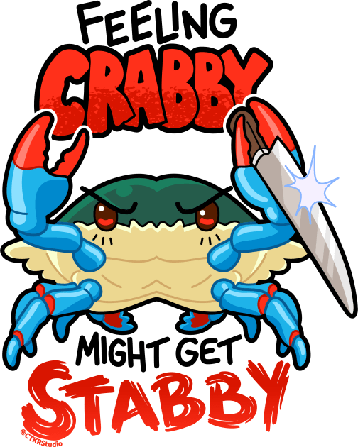 Feeling Crabby Might Get Stabby Kids T-Shirt by CTKR Studio