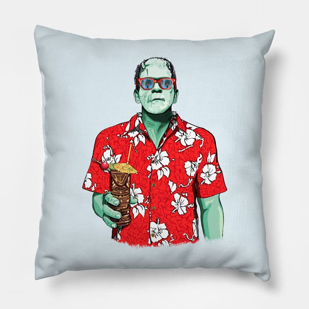 Dr. Frankenstein's Tiki Monster Pillow by FanboyMuseum