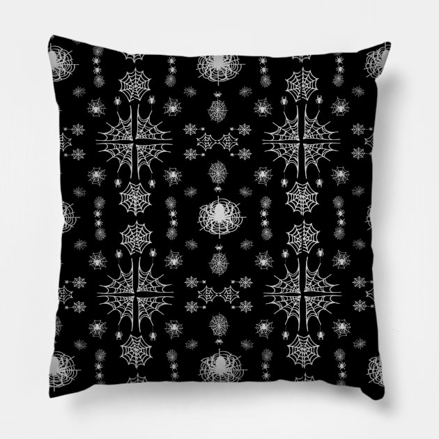 halloween, spider, webs, pattern Pillow by JackDraws88