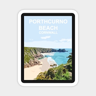 Porthcurno Beach, Cornwall. Cornish gift. Kernow fishing harbour Magnet
