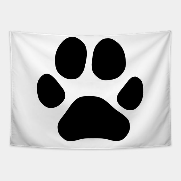 Lilly the Shiba Inu's Paw Print - Black on White Tapestry by shibalilly