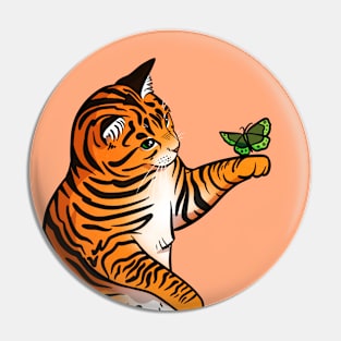 Tiger Tabby Butterfly Pin