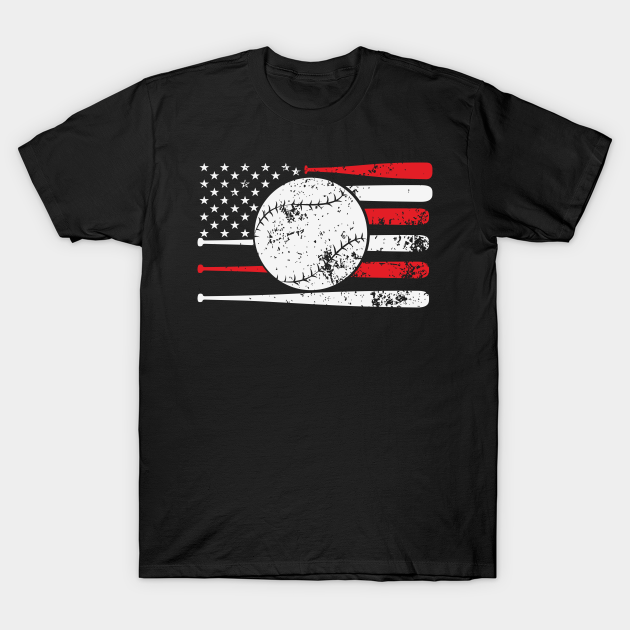 US Flag Baseball Proud and Patriotic Player - Patriotism - T-Shirt