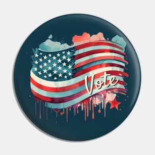 Vote American Flag Pin