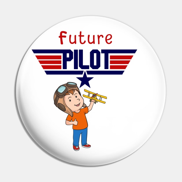 FUTURE PILOT Kids Shirt, First-time Flyer gift, First Toddler Flight Pin by ScottyClub