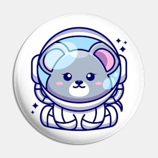 Cute baby mouse wearing an astronaut suit, cartoon character Pin