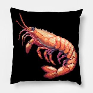 Shrimp in Pixel Form Pillow