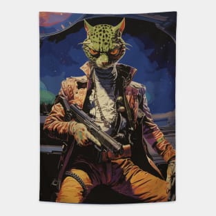 Space Cowboy Cat Tapestry