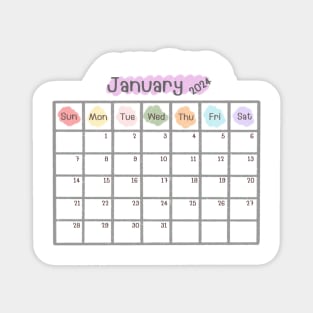 January 2024 Calendar Magnet