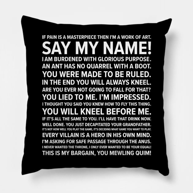 Loki Quotes Pillow by barberdesigniow