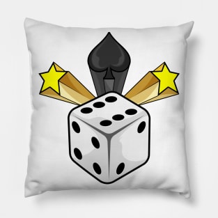 Dice at Poker with Spades & Stars Pillow