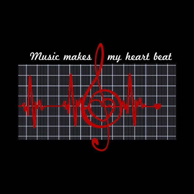 Music Makes My Heart Beat Music Lovers gift ideas by MIRgallery