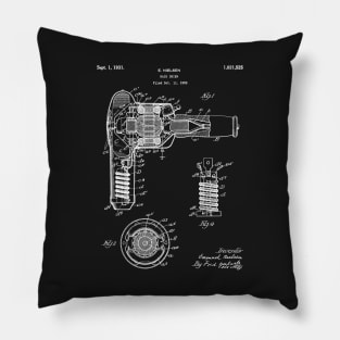 Hair Drier Patent - Salon Art - Black Chalkboard Pillow