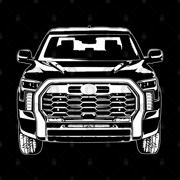 White 2022 Tundra Sketch Art by DemangDesign