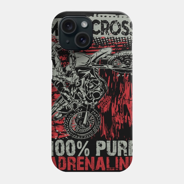 MOTOCRSS 100% PURE ADRENALINE Phone Case by OffRoadStyles