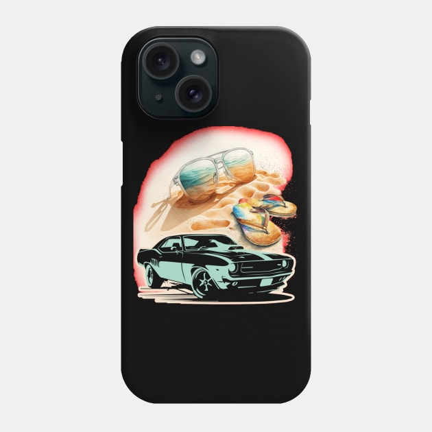 Let's Live, Vintage Car American customs,Funny Muscle Car Racing 70s Hot Road Rally Racing Lover Gifts Phone Case by Customo