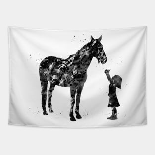 Little girl with horse Tapestry