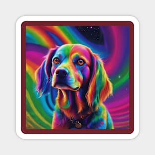 artist's dog painting art Magnet