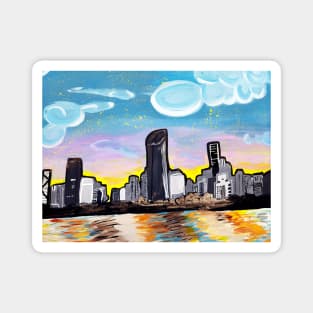Beautiful Brisbane City Painting Magnet