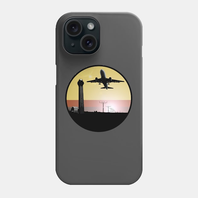 ATC: Air Traffic Control Tower & Plane Phone Case by Jared S Davies