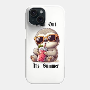 Chill Out Summer Smoothie Sloth Phone Case