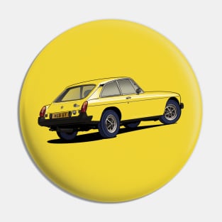 MGB GT V8 Classic Car in yellow Pin