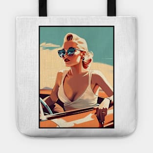 Retro Woman Driving Tote