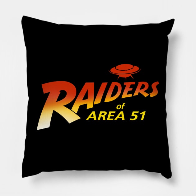 Raiders Of Area 51 UFO Alien Conspiracy Pillow by BoggsNicolas