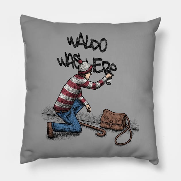 Waldo was here Pillow by Nasken