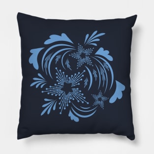 Folk flowers floral art print Flowers abstract art Pillow