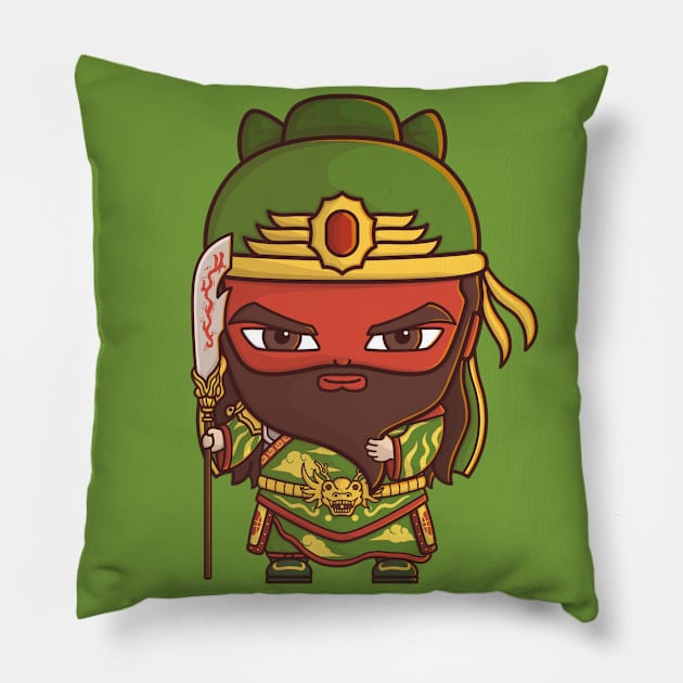 GUAN YU ROMANCE OF THREE KINGDOM CHIBI Pillow by PNKid