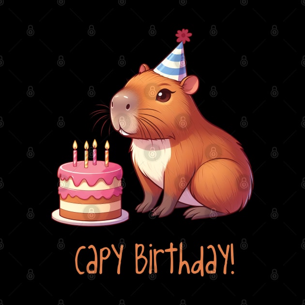 Cappy Capy Birthday Capybara by ThesePrints