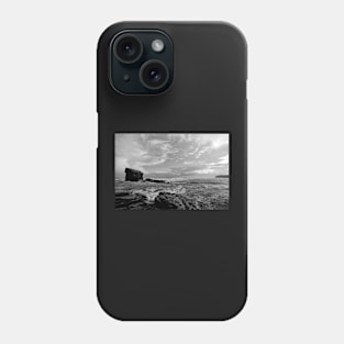 Collywell Bay storm in B&W Phone Case